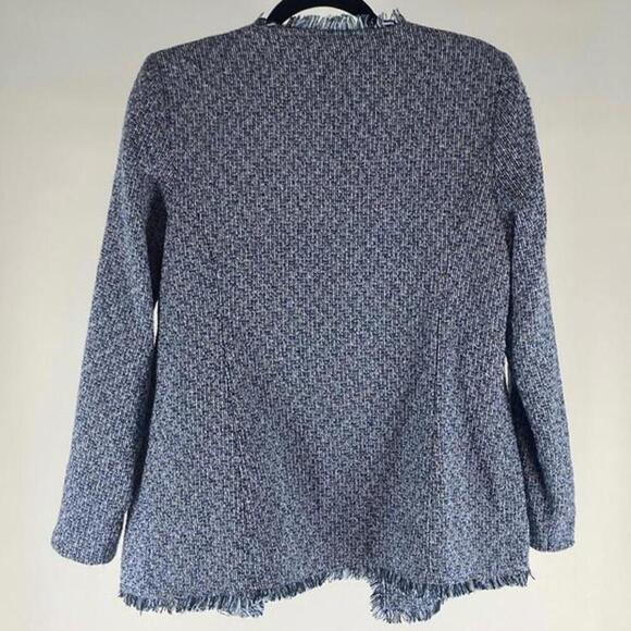 Chic Textured Open Blazer with Frayed Edges - Picture 2 of 2